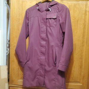 Lole long, fitted, purple rain coat